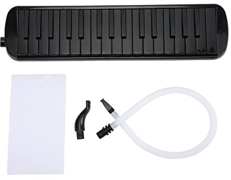 Black Melodica 32 Tasten Mundstück Air Piano Keyboard Musikinstrument mit Tragetasche, Tragbarer Professioneller Mund Melodica für Musikunterricht Lernen