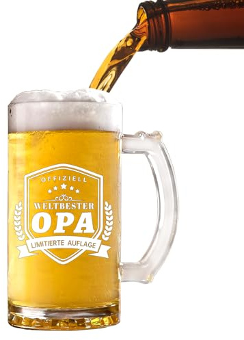 Wzczf Opa-Geschenke, Vatertagsgeschenk, Bierglas Personalisierte Geschenke, Ruhestand Geschenk, Bierliebhabergeschenke, Lustige Geschenk für Opa Geburtstag Jahrestag Vatertag