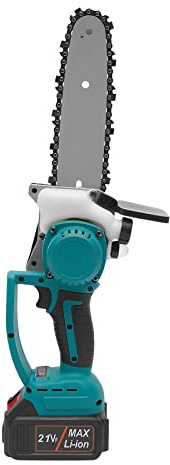 Mini motosierra eléctrica con batería de 8 pulgadas con 2 baterías y cargador, mini motosierra batería para árboles de jardín, tijeras de podar corte de madera, 400 W