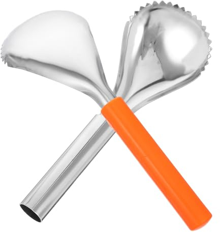 Artibetter 2 Pezzi Scavino Frutta in Acciaio Resistente Utensili Manuali per Svuotare Zucca e Separare Carne Cucchiaio Sagomato per Frutta Grande Facile Pulizia e Uso in Cucina