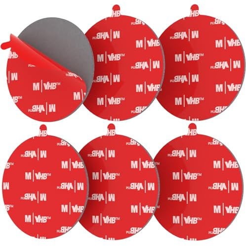Doppelseitiges Klebepads Extra Stark, 6 Stück Doppelseitige Dashcam Klebepads, Klebepads für Dashcam GoPro Autokamera Actionkamera, für Windschutzscheibe und Armaturenbrett, Zuschneidbare, 56mm