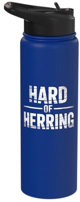 Hard Of Herring Fishing Pun Angler Hobby - Stainless Steel Insulated Water Bottle