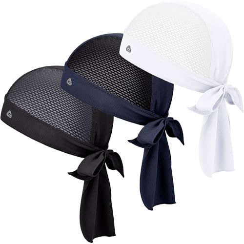 YANIKY Bandana deportiva con protección de cuello extendida, pañuelo para cabeza para hombres y mujeres, paquete múltiple transpirable como cubierta interior, durag para correr al aire libre y trabajo