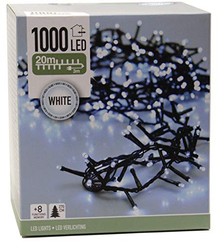 Guirlande lumineuse LED blanc froid pour l'éclairage extérieur et intérieur, lumières de Noël (20m - 1000LED)