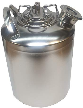 GASTROBEDARF WESTERBARKEY Reinigungsbehälter aus Edelstahl 10l mit Flachfitting (A) z.B. für Bit, Krombacher