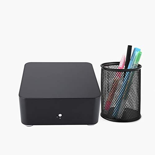 L80 Mini PC Caja para Computadora, ASHATA Mini ITX Caja para Computadora,Aleación de Aluminio HTPC,Hoja Súper Gruesa, Tamaño Pequeño, con Doble Interfaz USB3.0 / USB 2.0(L80 Negro USB 2.0)