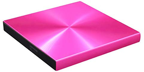 HIOD Lecteur de CD Externe Lecteur Optique Portable USB 3.0 DVD +/- RW Rédacteur Brûleur pour Ordinateur Portable/PC/Windows/Mac OS,Pink