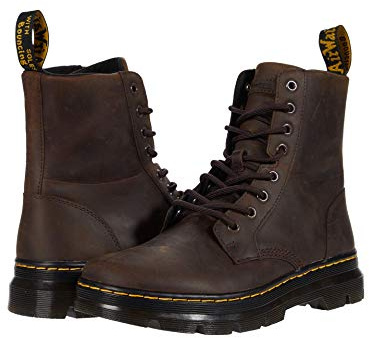 Dr. Martens unisex adult Lace Fashion Boot, Gaucho Crazy Horse, 11 Women 10 Men US