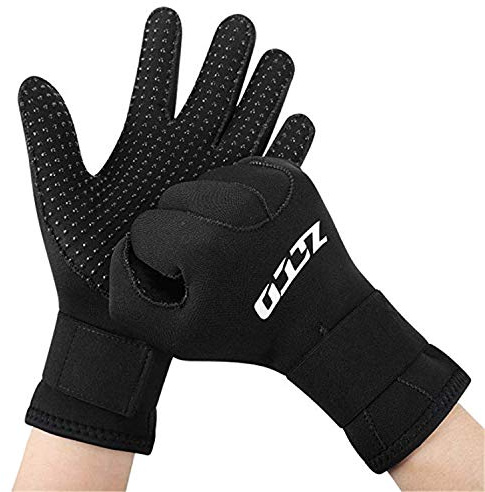 ZCCO 3mm / 5mm Neoprenhandschuhe Anti-Rutsch-Neoprenanzug Tauchhandschuhe mit verstellbarem Riemen für Männer Frauen