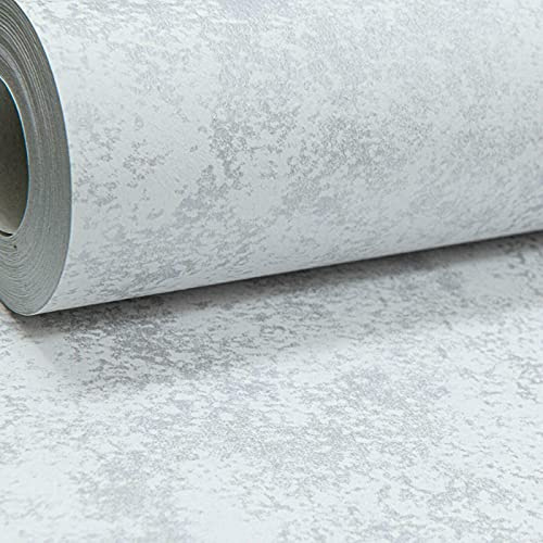 SOPHIE LAURENCE Easy Paste Plain Light Grey Concrete Wallpaper - Industrial Decor for Bedroom & Living Room