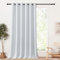 PONY DANCE Tenda Oscurante ad Anelli Camera da Letto Curtain per Interni Moderne Pannelli Divisori per Soggiorno Termica 1 Pezzo L 200 x A 260 cm, Bianco Grigio