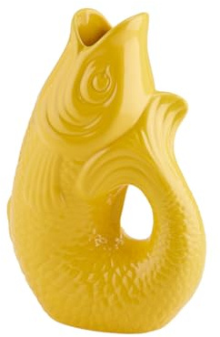 Gift Company Vase Monsieur Carafon S, Dekovase in Fisch-Form, Steingut, Tuscan Sun, 25 cm, 1087403010