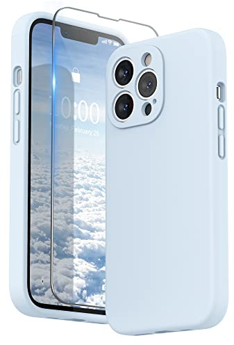 SURPHY für iPhone 13 Pro Hülle Silikon mit Displayschutzfolie | Case mit Kameraschutz Stoßfeste Handyhülle für 6,1 mit Erhöhter Randschutz