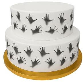 Essbares Deko-Blatt für Halloween, Horror, Zombie-Hände, perfekt für größere Kuchen, einfach zu verwenden