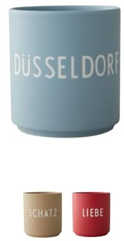 Design Letters Lieblingsbecher Blau DÜSSELDORF Tasse | Skandinavisches Design | Geschenkidee für Frauen & Männer | Souvenir, Städtetasse | Kaffeebecher Porzellan | Tasse mit Spruch 250 Ml