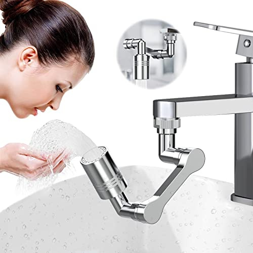 Vinabo Aeratore rubinetto per cucina e bagno, ugello miscelatore 2 modalità, rubinetto girevole a 1080°, regolatore di getto, aeratori universali per cucina/bagno, estensioni per rubinetto dell'acqua