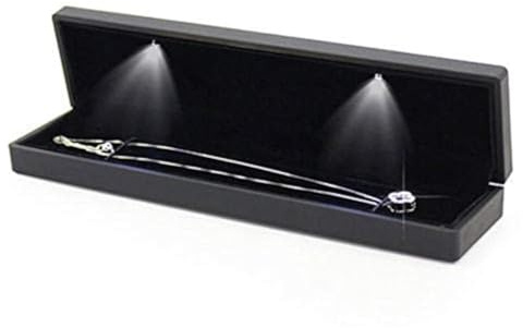 ANKROYU Boîte à bijoux avec lumière LED, boîte à bijoux, boîte à bijoux, boîte à bijoux, boîte à bijoux pour femme, bague lumineuse LED, coffret de rangement