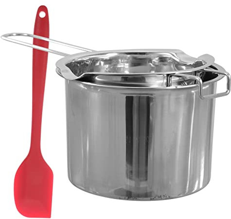 YARNOW Juego De Olla para Baño María 400ml De Acero Inoxidable 304, Fundidor De Chocolate y Cera, con Raspador Incluido, Adecuado para Repostería, Velas y Mantequilla