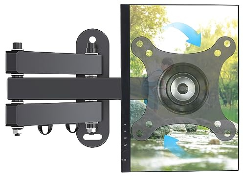 TV Wandhalterung, Show 15 Wandhalterung, 360° Verstellbare Halterung Schwenk und Neigbares aus Metall, Fernseher Halterung Schwenkbare Neigbare TV Halterung für 14-32 Zoll Flach&Curved Fernseher