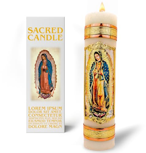 The Magnificient Prayer Candles Collection - Our Lady of Guadalupe Religious Candles - Catholic Candle cirios religiosos catolicos Jesus Candle st Jude - veladoras mexicanas velas para bautizo