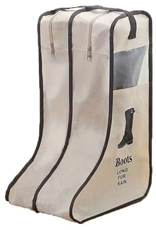 BSLVWG Kofferraum-Aufbewahrungstasche, tragbar, staubdicht, kurze Stiefel, hohe Stiefel, Aufbewahrung mit transparentem Fenster, Schuhhüllen für Reisen, Jagd, Wandern, Angeln, Stiefel, Tragetaschen