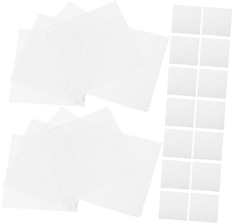 OUNONA 100pièces Chiffons De Nettoyage pour Bijoux Tissus De Polissage Microfibre Blanche pour Argent Or Jade Nettoyage Doux Et Restauration Brillance
