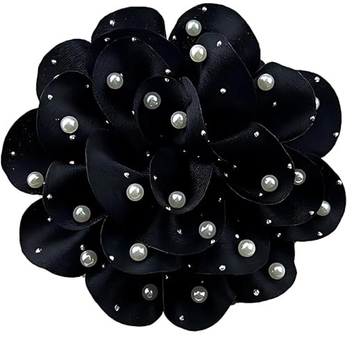 Broche de flores grandes para mujer, tela de satén delicada, broches de flores de rosas grandes, broches florales de perlas, pines de solapa para novia, boda, fiesta, baile, accesorios para ropa y