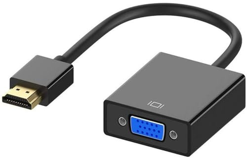 RIKYJIC Adaptador HDMI macho a VGA hembra con cable de 0,25 metros para laptop, escritorio, monitor, proyector
