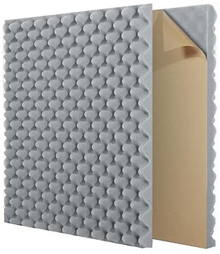 Acoustic Foam Panels 12 Pack Self Adhesive Soundproof Wall Panels for Recording Studios Bedroom Offices Grey 50x50x5cm Noise Reducing Absorption Padding