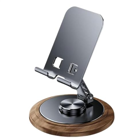 Soporte para teléfono celular, soporte ajustable para teléfono móvil, base de madera, soporte giratorio de 360 grados, soporte para teléfono de escritorio de oficina, soporte de escritorio ajustable