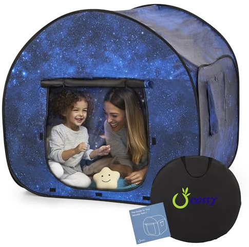 cossy Sensorisches Zelt, Extra Große 120x120 cm Pop up Zelt für Kinder mit Autismus,Spielzelt Kinder Blackout, Kinderzelt für Drinnen, Pop-up Höhle für Autismus, SPD, Ängsten, Konzentrationsmangel