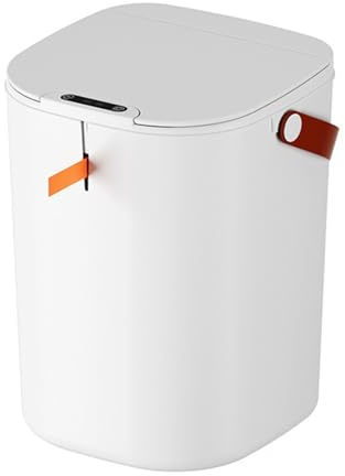 plplaaoo Les poubelles du capteur peuvent induction automatique à déchets sans touche avec poignée ABS matériau 20L grande capacité pour le salon de la cuisine de la salle de bain (Blanc)
