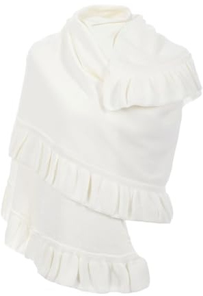 MAPIMANIA - Stola Elegante Donna in Lana, Sciarpa invernale color panna, Scialle Made in Italy, Coprispalle per inverno, Mantella calda