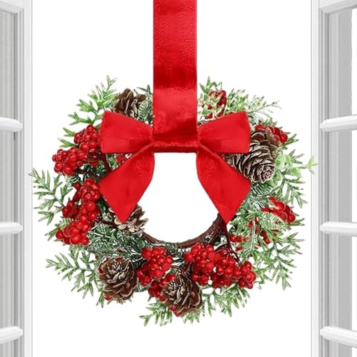 Christmas Cabinet Wreaths - Artificial Garland - Artificial Kitchen Cabinet Wreaths - for Wardrobe Door Window Wall Indoor Outdoor Holiday Winter Wedding Craft