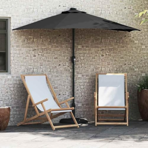 INLIFE Parasol de Jardin Noir 294 x 150 x 223 cm Tissu