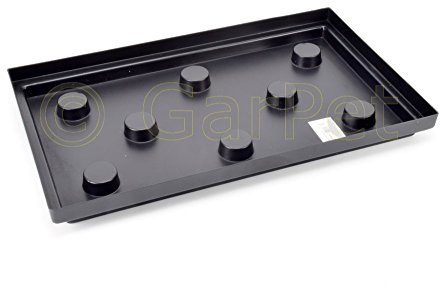 GarPet Aquarium Kiesblende Kieskante Unterschale schwarz rechteckig (50x30 cm)