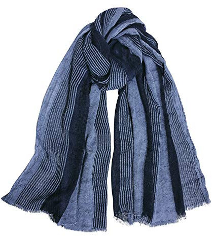 DAMILY Schal Herren Halstuch Herren Winter Schals Gestreiftes Halstücher Blau-Schwarz