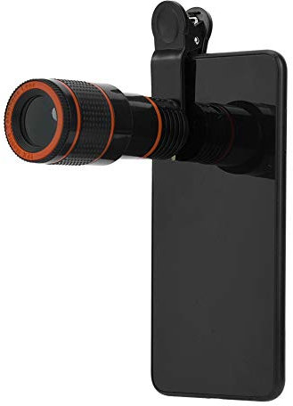 Phone Telephoto Lens Kit,12X Telephoto Lens + Eyepiece Hood + Phone Clip Set,Telescopic Focusing Universal 70° View Lens, for Mobile Phone/Tablet default