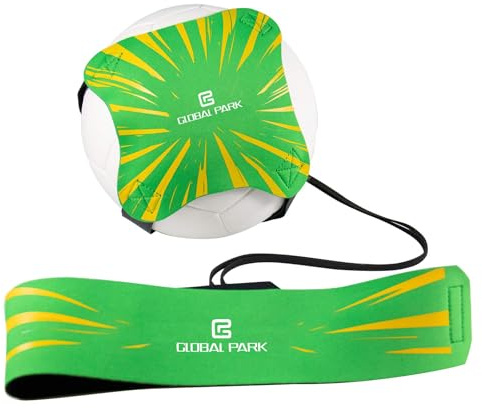 Football Kick/Lancer Entraîneur Solo Entraînement Pratique de Contrôle de l'Aide à la Formation Ceinture Réglable pour Enfants Adultes (Vert)