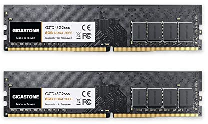 [DDR4 RAM] Gigastone Desktop RAM 16GB (2x8GB) DDR4 Ram 16GB DDR4-2666MHz PC4-21300 CL19 1.2V UDIMM 288 Pin/Polig Ungepuffert Nicht-ECC Computer Speicher RAM (Nur PC-Desktop)