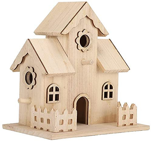 ANCLLO Hecho a mano de la novedad casa de pájaros casa de aves Decoración - 20 x 12,5 x 20 cm, Relaxdays Comedero Pájaros, Alimentador Aves Silvestres, Casa, Estación Comida para el hogar