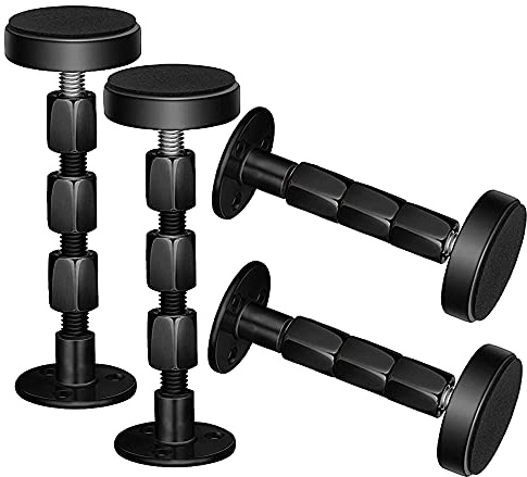 WANLIAN Kopfteil Bett Stabilisator, Kopfteil-Stopper, Bettgestell-Halter, Verstellbarer Gewinde-Bettrahmen, Anti-Schüttel-Werkzeug, verstellbar von 38mm - 114mm, Schwarz, 4 Stück