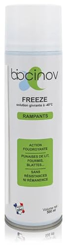 Biocinov Spray Freeze Anti-Punaises de Lit 500ml – Traitement Froid Instantané – Élimine Punaises et Larves – Sans Insecticide