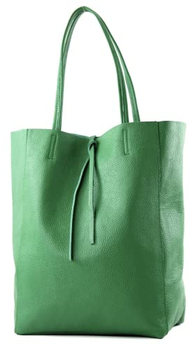 Modarno Shopper Bag a spalla in pelle con doppio manico, Shopper Large con tasca interna in pelle