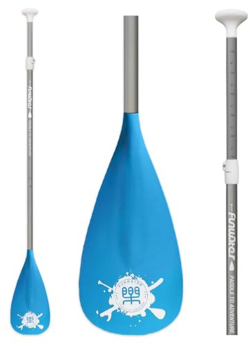 FunWater SUP Paddel Verstellbares Stand Up Paddle 3-teiliges oder 4-teiliges Schwimmendes Tragbares Paddelbrett aus Legierung Langlebig und Verstaubar (Blau, Einzelblattpadde)
