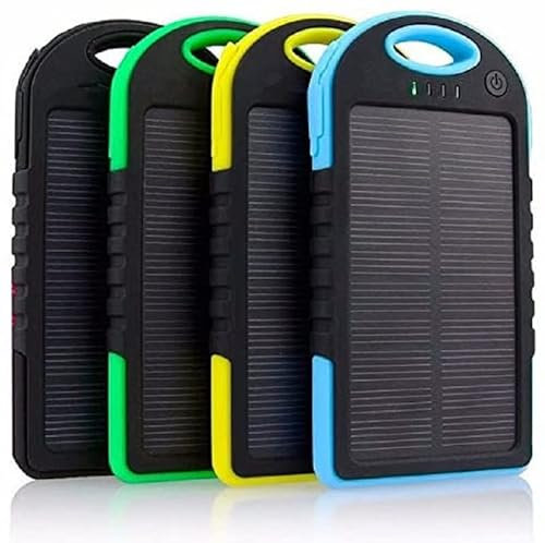 Cargador Solar Portátil 5000mAh, Banco de energía Solar, Power Bank Solar Carga Rápida 2 Puertos de Salida con LED Linterna USB Cargador Rápido de Teléfono Celular para Viajes Camping