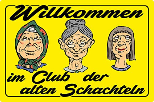 mrdeco Metall Schild 20x30cm gewölbt Club der alten Schachteln Oma Deko Blechschild Tin Sign