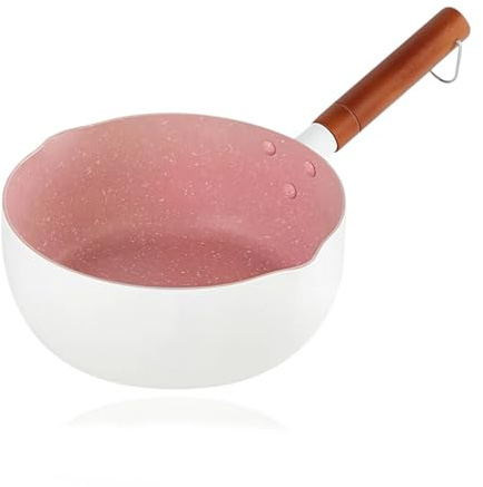 Saucepan Nonstick Milk Pan Saucepan with Pouring Lip 7inch Dia Butter Warmer Pan Induction Hob Saucepan Small Milk Melting Boiling Pot for All Stoves