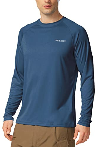 baleaf UV Shirt Herren Wasser UV-Schutz UPF 50+ Rashguard Sonnenschutz Langarm Shirt Blau Violett L