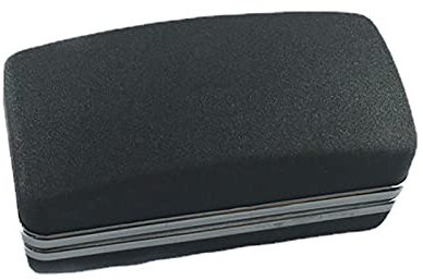 Manschettenknopf-Box Manschettenknopfbox aus Samt mit mattierter Oberfläche, Kunststoffbox außen schwarz und innen schwarz mit silbernem Rand